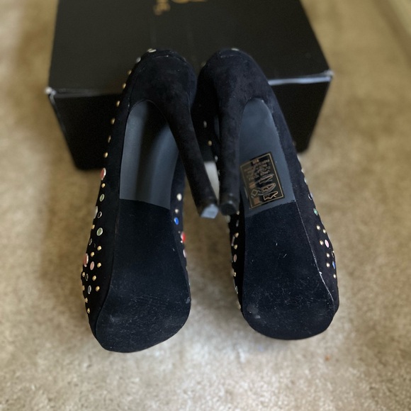 JustFab stiletto pumps, black jeweled 6inch heels, new in box, size 8 - Picture 10 of 14